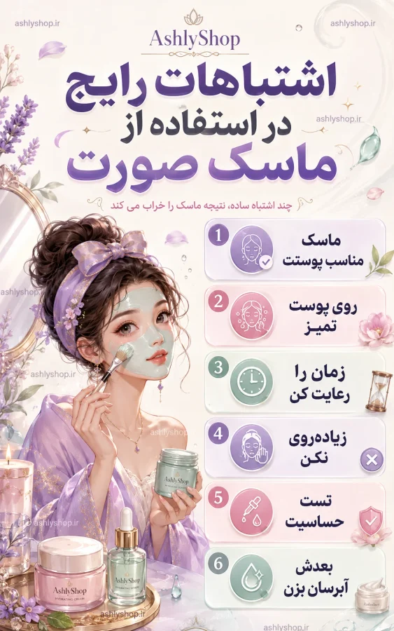 اشتباهات استفاده از ماسک صورت اینفوگرافیک