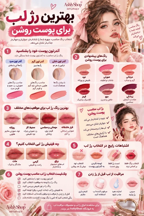بهترین رژ لب برای پوست روشن