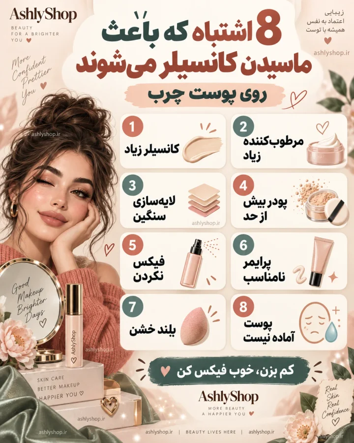 کدام کانسیلر برای کدام نیاز؟» با 6 حالت روزانه، جوش، منافذ، زیر چشم، مراسم و پوست کم‌آب.