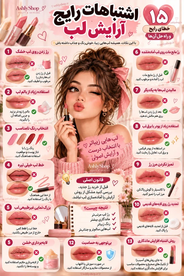 اشتباهات رایج آرایش لب مشکلات رایج